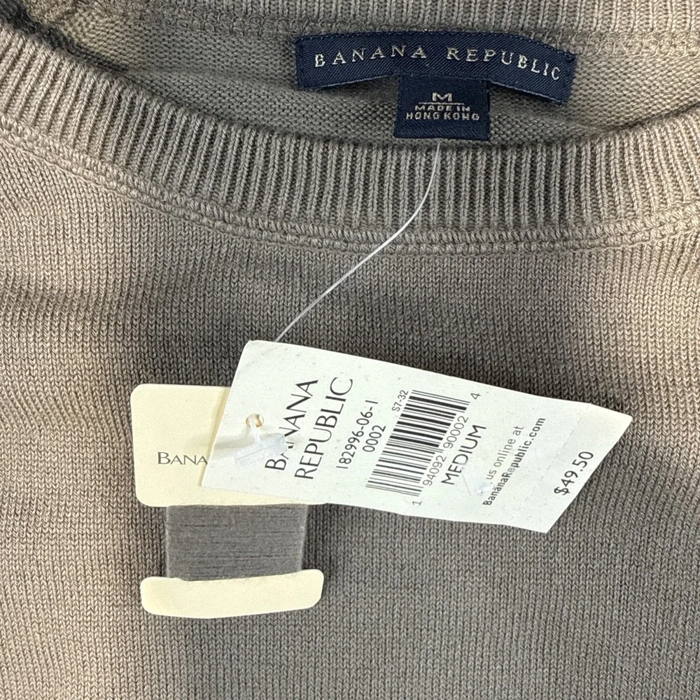 Banana Republic Sweater Men's NWT  Supima Cotton Blend Beige Medium Preppy
